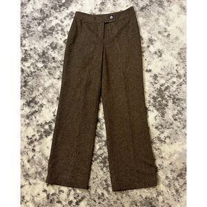 Vintage Jones New York Brown Virgin Wool Blend Tweed Trousers - RN 54050 - Sz 6